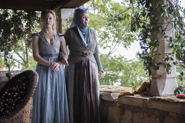 Natalie Dormer as Margaery Tyrell, Diana Rigg as Olenna Tyrell_photo Macall B. Polay_HBO