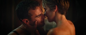 Theo James as Four and Shailene Woodley as Tris  in The Divergent Series: Insurgent. Copyright 2015, Lionsgate Productions