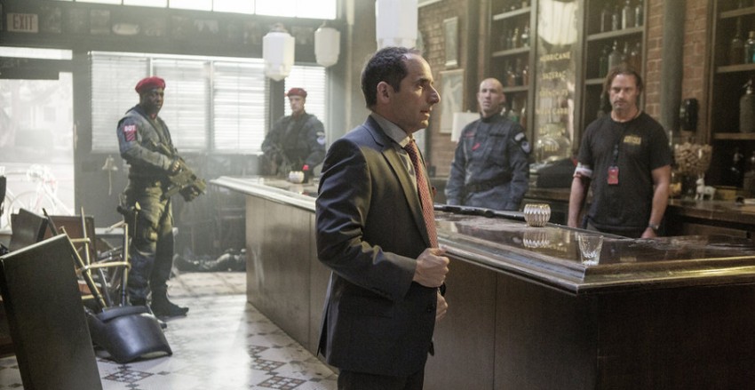 COLONY -- "Yoknapatawpha" Episode 106 -- Pictured: Peter Jacobson as Proxy Alan Snyder -- (Photo by: Isabella Vosmikova/USA Network)