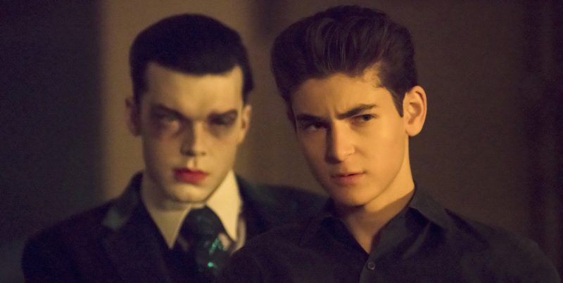 GOTHAM: L-R: Guest star Cameron Monaghan and David Mazouz in the “A Dark Knight: No Man’s Land” season finale episode of GOTHAM airing Thursday, May 17 (8:00-9:00 PM ET/PT) on FOX.  ©2018 Fox Broadcasting Co. Cr: Giovanni Rufino / FOX