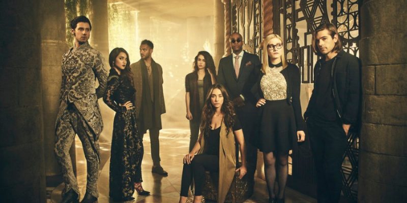 THE MAGICIANS -- Season:2 -- Pictured: (l-r) Hale Appleman as Eliot, Summer Bishil as Margo, Arjun Gupta as Penny, Jade Tailor as Kady, Stella Maeve as Julia, Rick Worthy as Dean Fogg, Olivia Taylor Dudley as Alice, Jason Ralph as Quentin -- (Photo by: Jason Bell/Syfy)