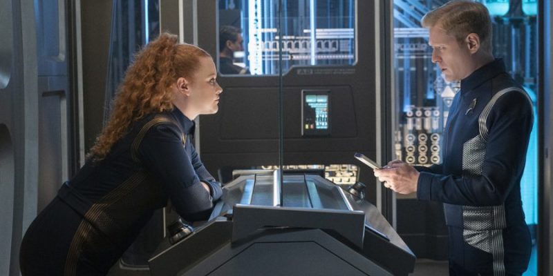"Light and Shadows" -- Episode #207 -- Pictured (l-r): Mary Wiseman as Tilly; Anthony Rapp as Stamets of the CBS All Access series STAR TREK: DISCOVERY. Photo Cr: Michael Gibson/CBS ÃÂ©2018 CBS Interactive, Inc. All Rights Reserved.