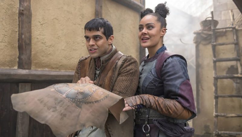 The Outpost -- "The Peace You Promised" -- Image Number: OUT302_1215.jpg -- Pictured (L-R): Anand Desai-Barochia as Janzo and Izuka Hoyle as Wren -- Photo: Aleksander Letic/NBCU International -- © 2020 Outpost TV LLC. Courtesy of Electric Entertainment.