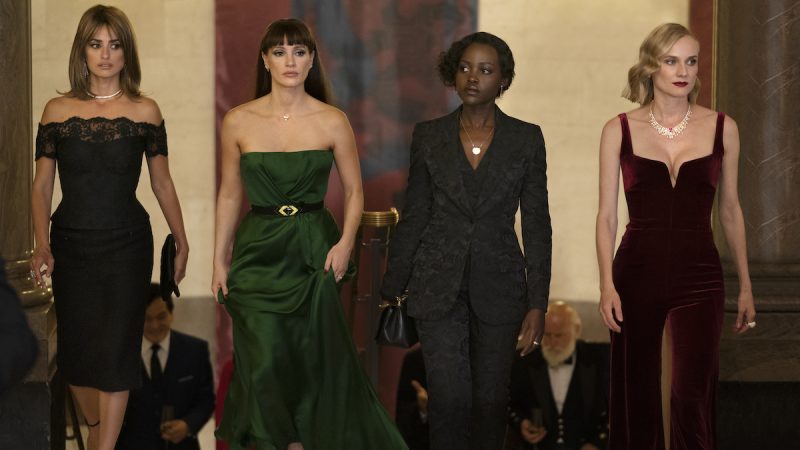 (from left) Graciela (Penélope Cruz), Mason “Mace” (Jessica Chastain), Khadijah (Lupita Nyong'o) and Marie (Diane Kruger) in The 355, co-written and directed by Simon Kinberg.